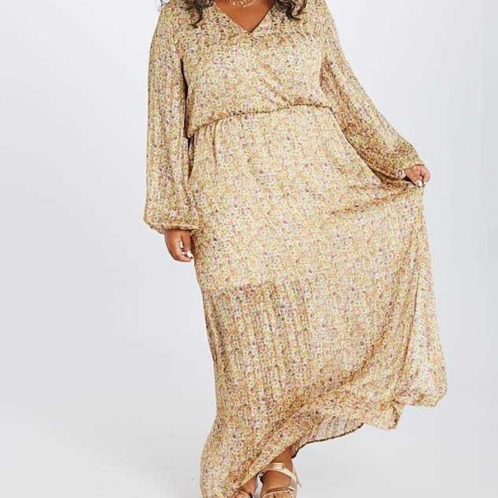 NWOT Altard State Plus Size Amber Gold Maxi Dress